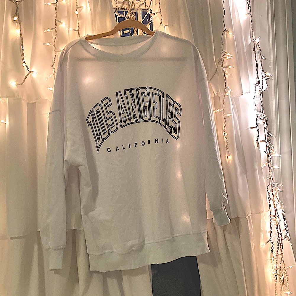 A white oversized sweatshirt